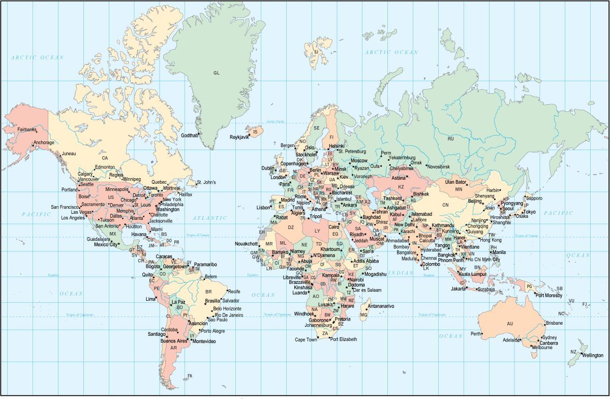 երկիրը Գանան աշխարհի քարտեզի վրա
