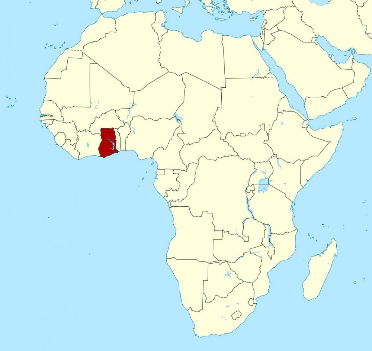 քարտեզ Աֆրիկայի, ի ցույց տալով Գանա