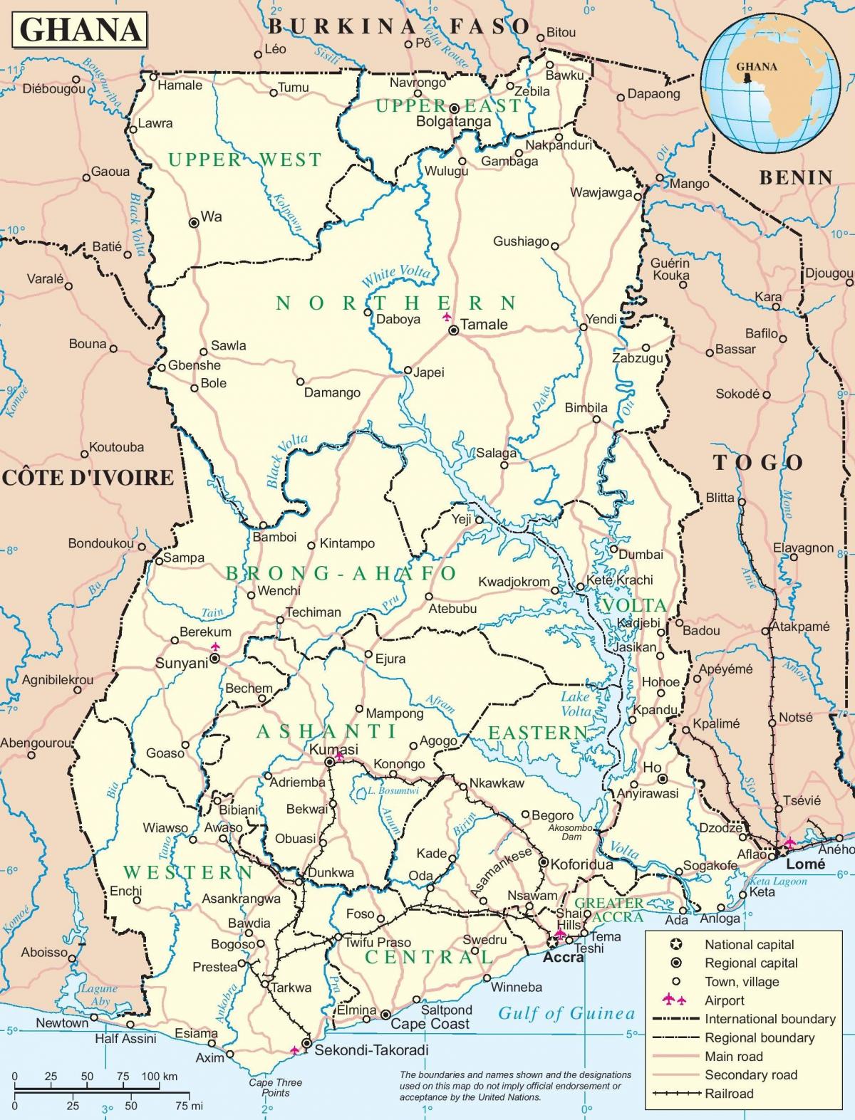 քարտեզ Գանայի